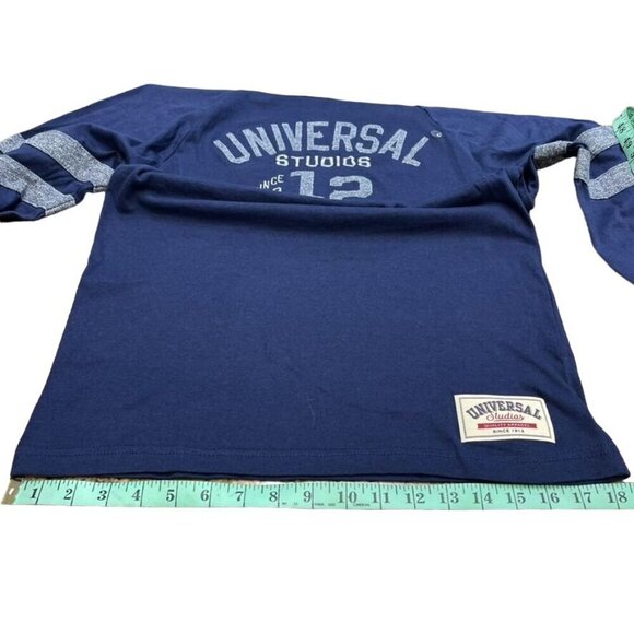 Universal Studios Unisex Navy Blue and Gray Long Sleeve Graphic Tee - Size Small - Picture 9 of 12